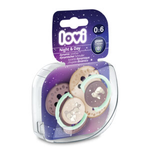 סט מוצצי לאבי מהדורת לילה ויום 0-6 ארנב סגול